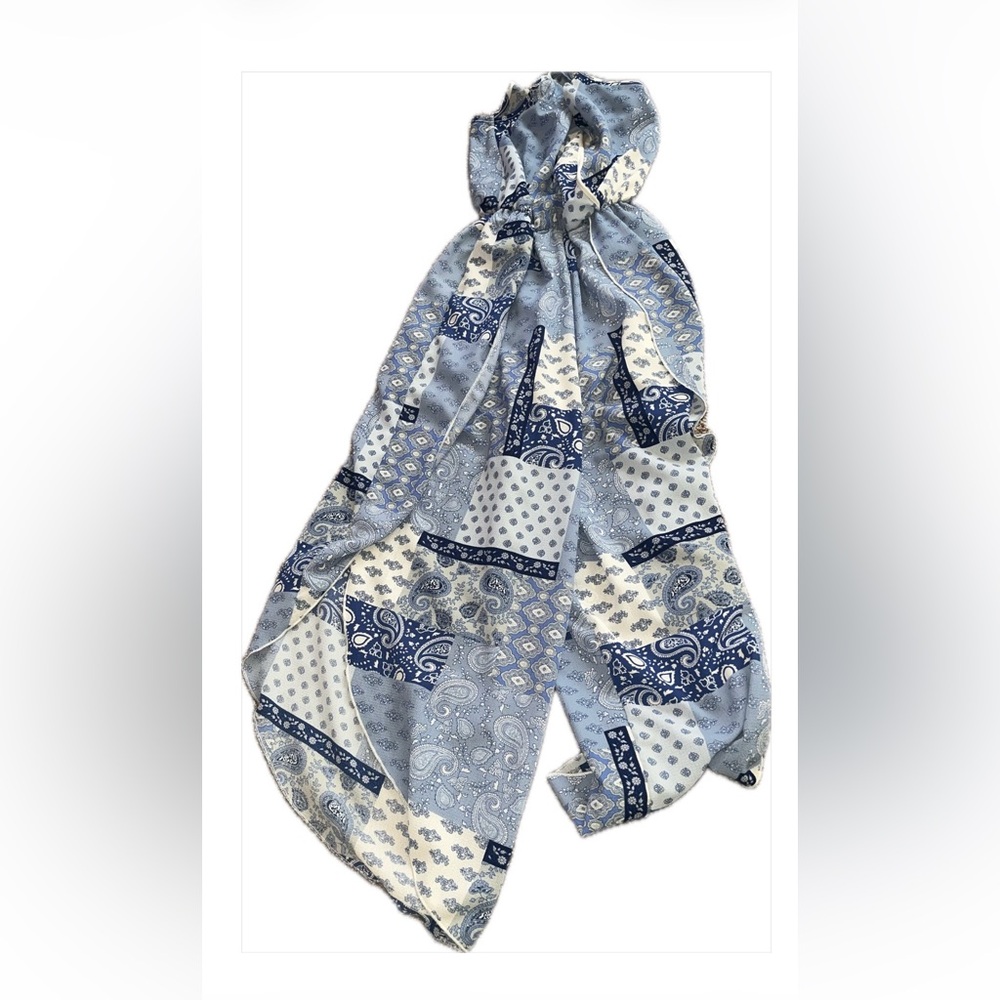 Scobe Women’s Light Blue Patchwork-Print Sleevele… - image 6